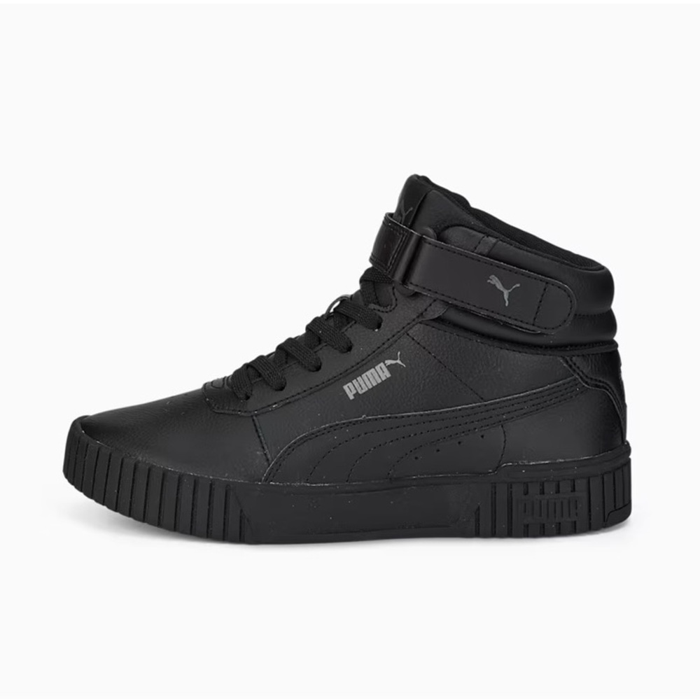 Puma Genuine Leather Carina 2.0 Black High-Top Sneakers Size 7